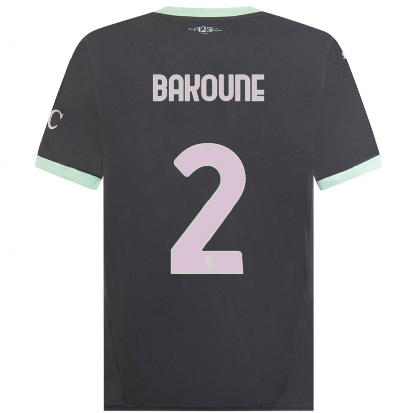 Danxen Niño Camiseta Adam Bakoune #2 Gris Equipación Tercera 2024/25 La Camisa México