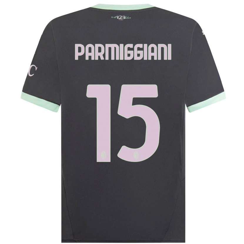 Danxen Niño Camiseta Pietro Parmiggiani #15 Gris Equipación Tercera 2024/25 La Camisa México