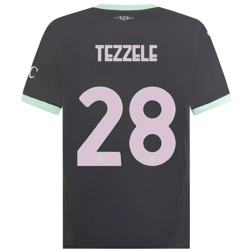 Danxen Niño Camiseta Matteo Tezzele #28 Gris Equipación Tercera 2024/25 La Camisa México