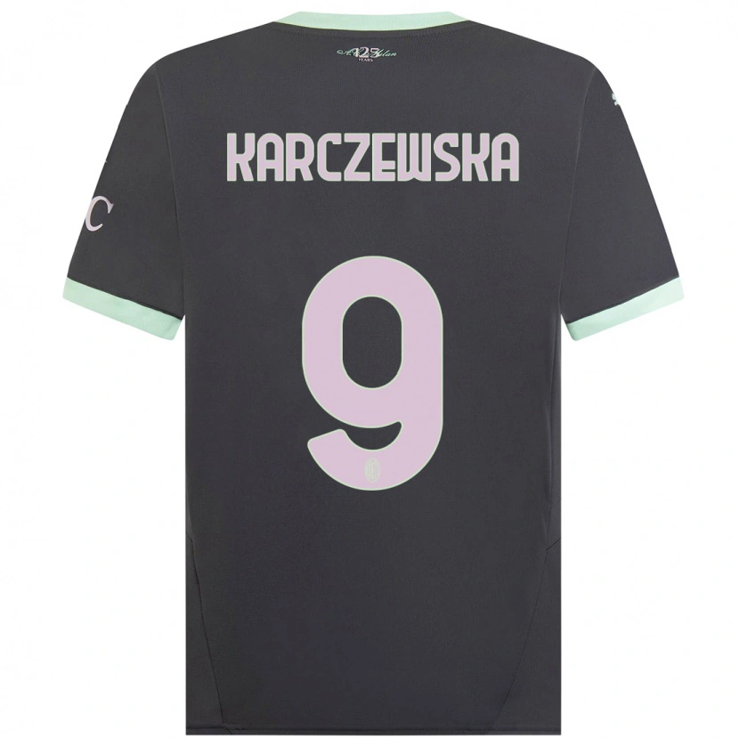 Danxen Niño Camiseta Nikola Karczewska #9 Gris Equipación Tercera 2024/25 La Camisa México