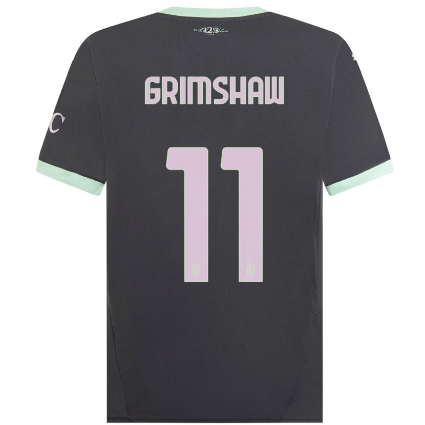 Danxen Niño Camiseta Christy Grimshaw #11 Gris Equipación Tercera 2024/25 La Camisa México