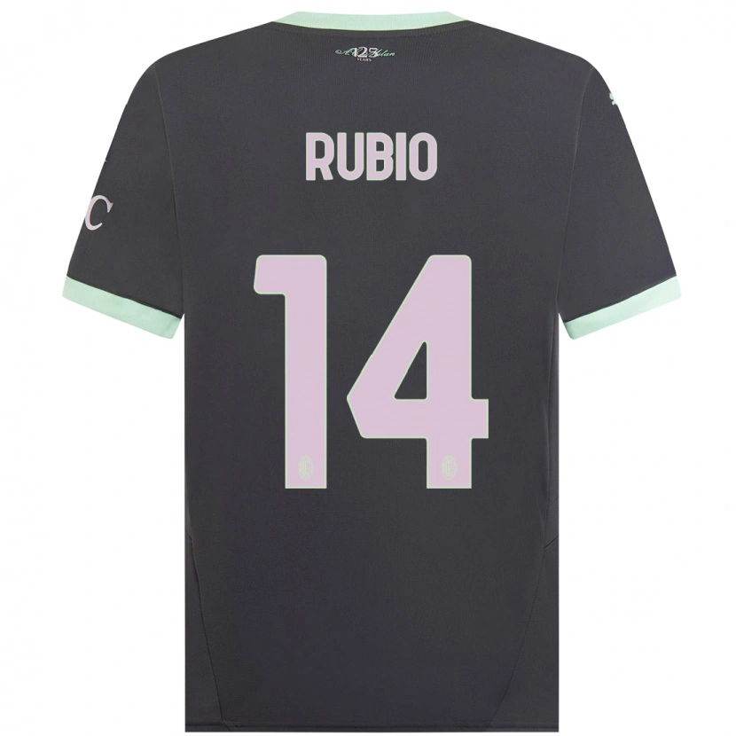 Danxen Niño Camiseta Silvia Rubio #14 Gris Equipación Tercera 2024/25 La Camisa México