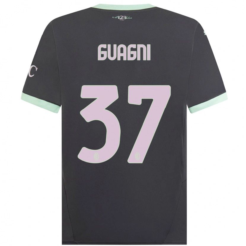 Danxen Niño Camiseta Alia Guagni #37 Gris Equipación Tercera 2024/25 La Camisa México