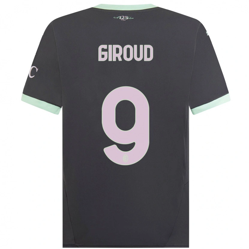 Danxen Niño Camiseta Olivier Giroud #9 Gris Equipación Tercera 2024/25 La Camisa México
