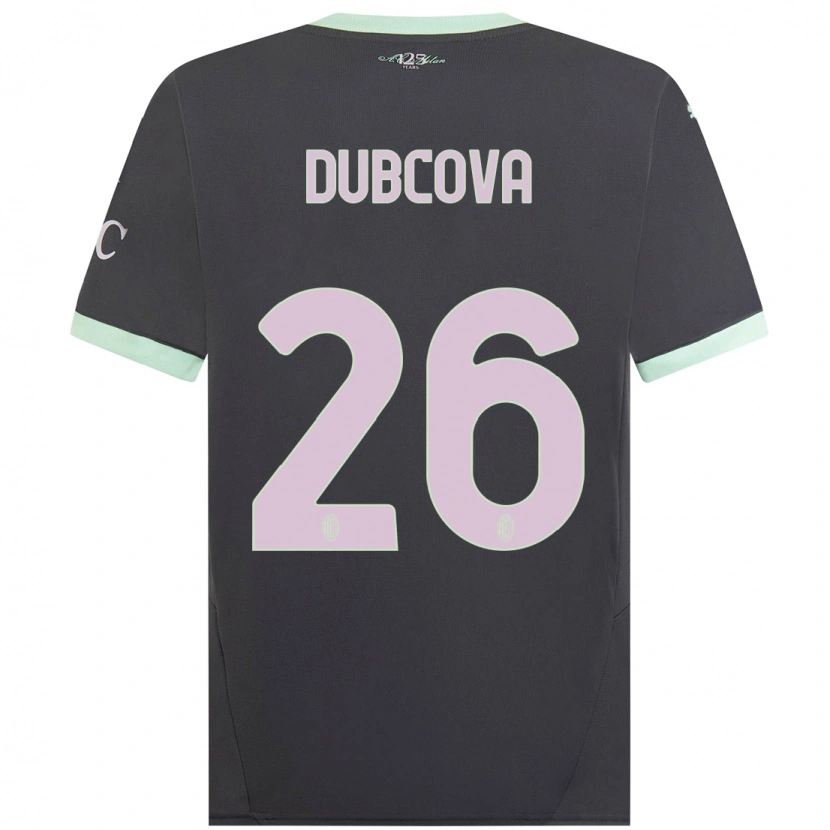 Danxen Niño Camiseta Michaela Dubcova #26 Gris Equipación Tercera 2024/25 La Camisa México