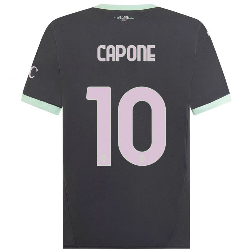 Danxen Niño Camiseta Andrea Capone #10 Gris Equipación Tercera 2024/25 La Camisa México
