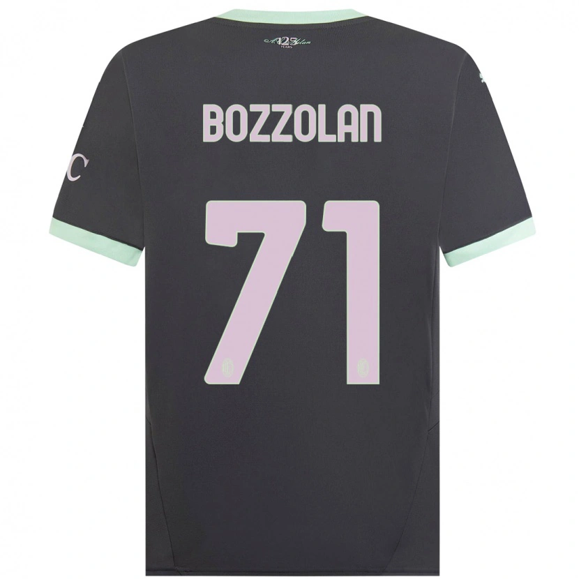 Danxen Niño Camiseta Andrea Bozzolan #71 Gris Equipación Tercera 2024/25 La Camisa México