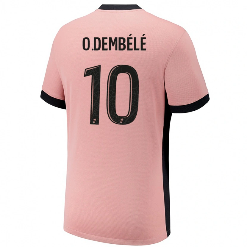 Danxen Niño Camiseta Ousmane Dembélé #10 Rosa Óxido Equipación Tercera 2024/25 La Camisa México