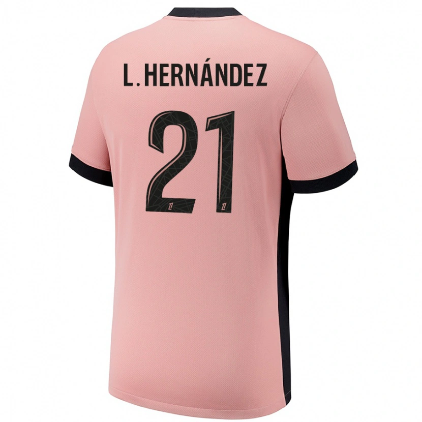 Danxen Niño Camiseta Lucas Hernández #21 Rosa Óxido Equipación Tercera 2024/25 La Camisa México