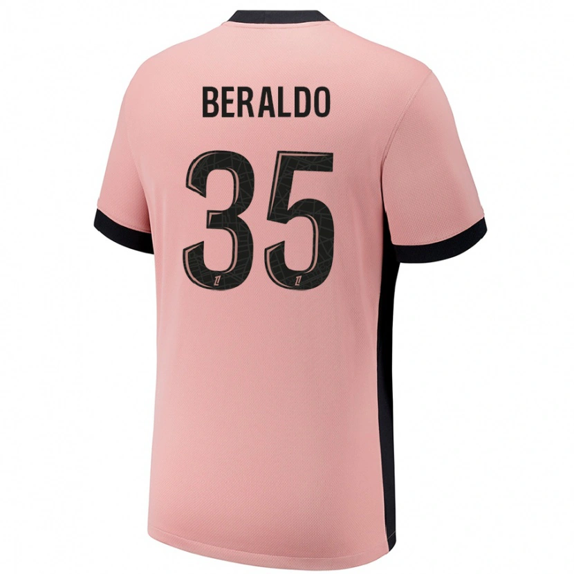 Danxen Niño Camiseta Lucas Beraldo #35 Rosa Óxido Equipación Tercera 2024/25 La Camisa México