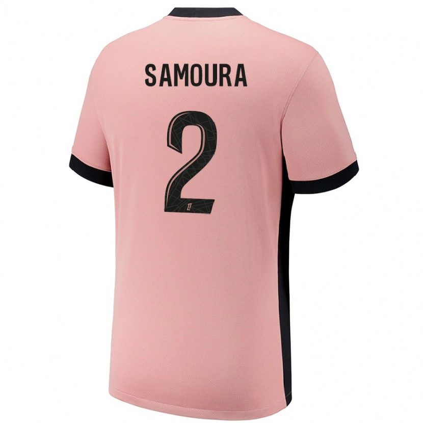 Danxen Niño Camiseta Thiniba Samoura #2 Rosa Óxido Equipación Tercera 2024/25 La Camisa México