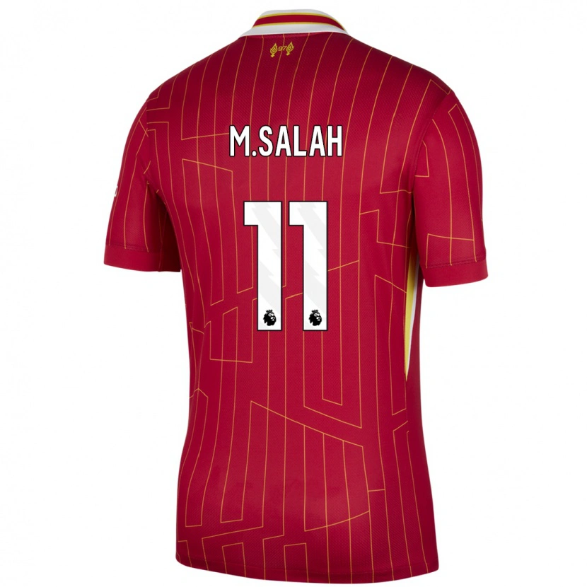Danxen Hombre Camiseta Mohamed Salah #11 Rojo Amarillo Blanco 1ª Equipación 2024/25 La Camisa México