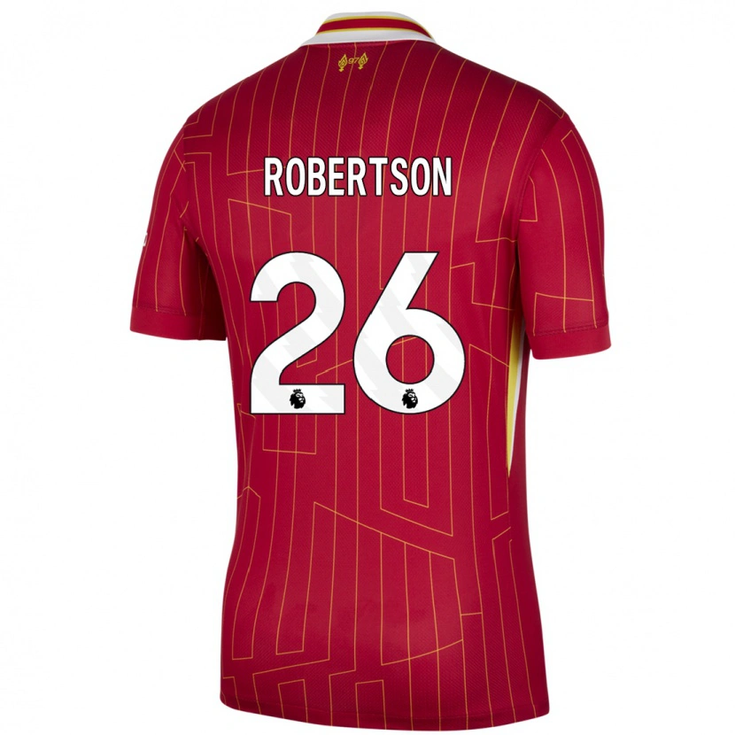 Danxen Hombre Camiseta Andrew Robertson #26 Rojo Amarillo Blanco 1ª Equipación 2024/25 La Camisa México