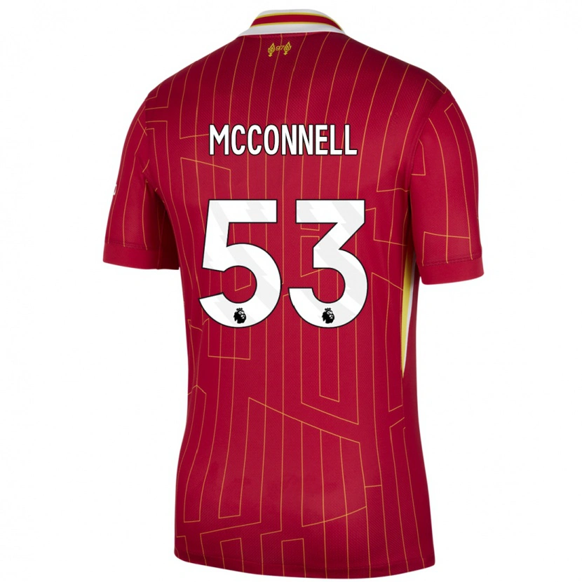 Danxen Hombre Camiseta James Mcconnell #53 Rojo Amarillo Blanco 1ª Equipación 2024/25 La Camisa México