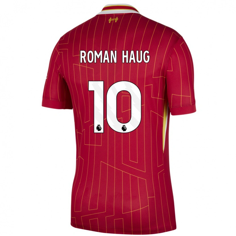 Danxen Hombre Camiseta Sophie Román Haug #10 Rojo Amarillo Blanco 1ª Equipación 2024/25 La Camisa México