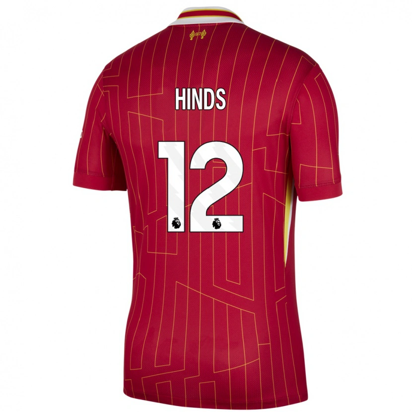 Danxen Hombre Camiseta Taylor Hinds #12 Rojo Amarillo Blanco 1ª Equipación 2024/25 La Camisa México