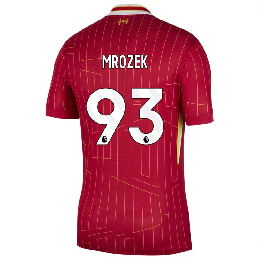 Danxen Hombre Camiseta Fabian Mrozek #93 Rojo Amarillo Blanco 1ª Equipación 2024/25 La Camisa México