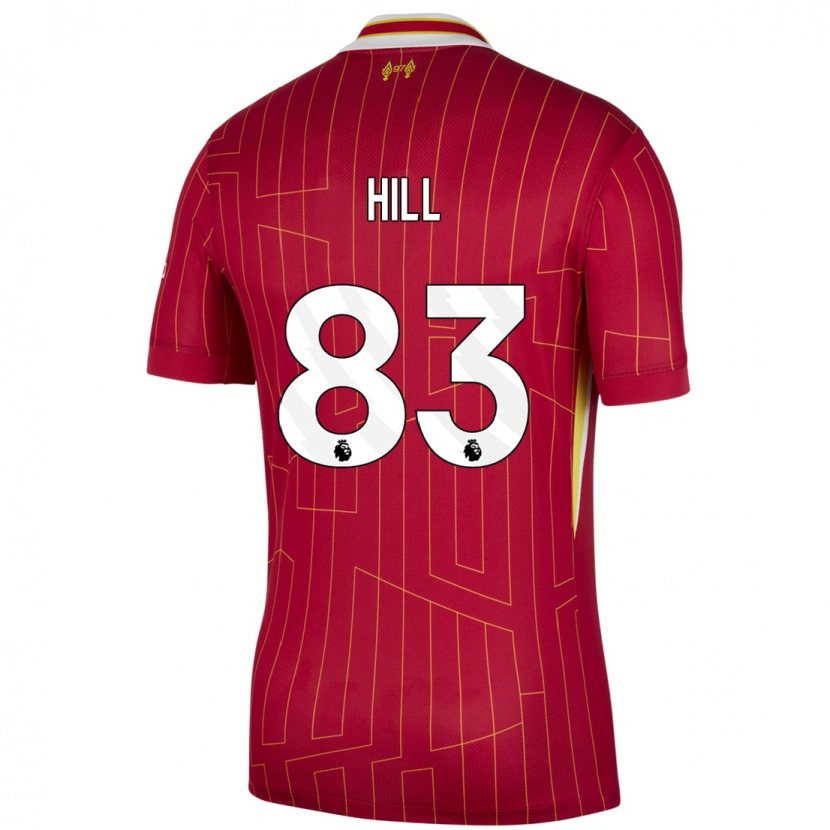 Danxen Hombre Camiseta Thomas Hill #83 Rojo Amarillo Blanco 1ª Equipación 2024/25 La Camisa México