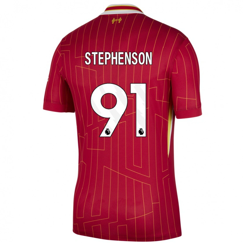 Danxen Hombre Camiseta Luca Stephenson #91 Rojo Amarillo Blanco 1ª Equipación 2024/25 La Camisa México