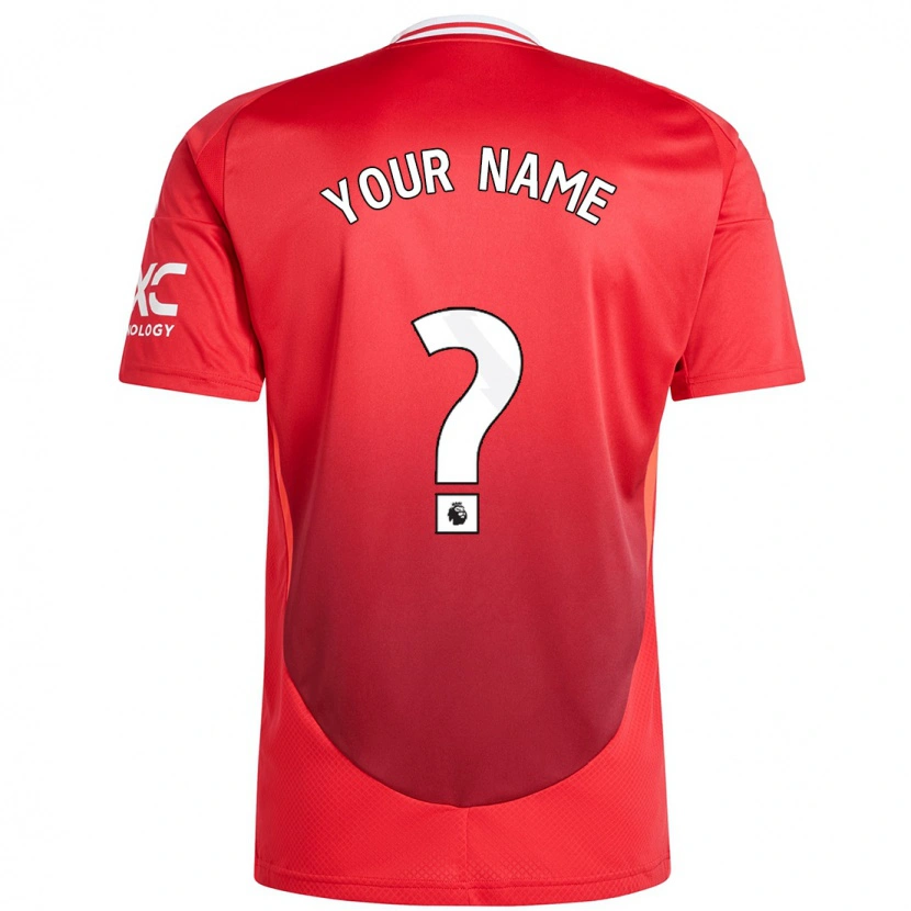 Danxen Hombre Camiseta Su Nombre #0 Rojo Brillante 1ª Equipación 2024/25 La Camisa México