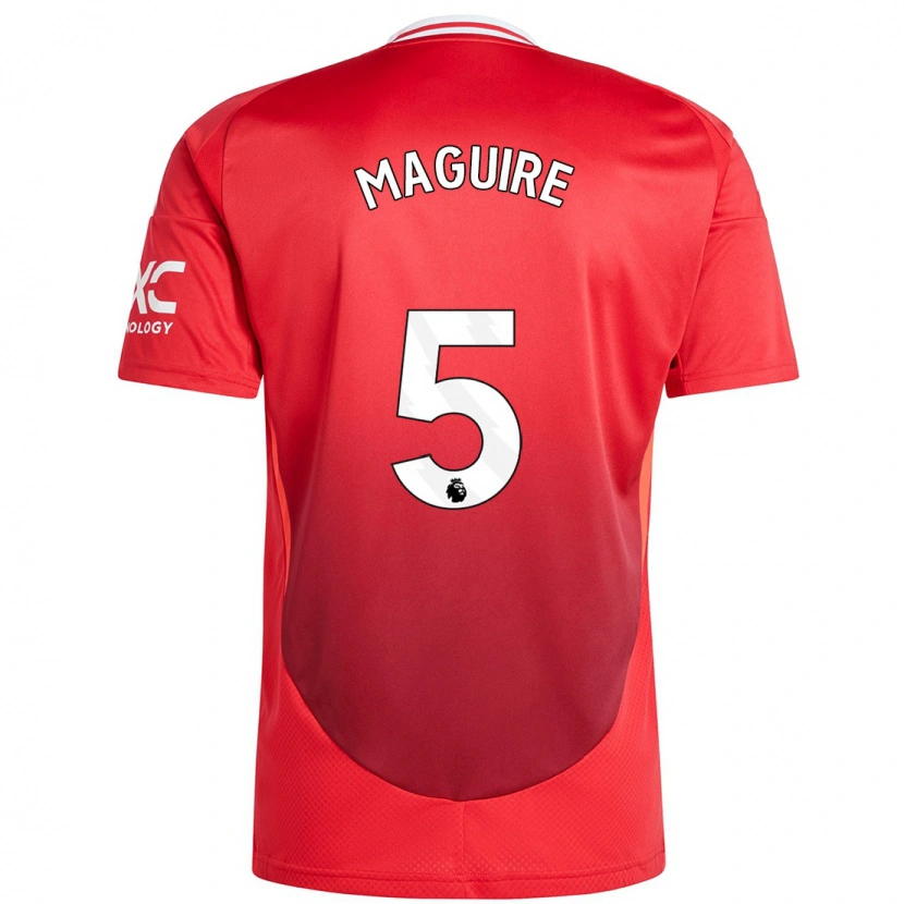 Danxen Hombre Camiseta Harry Maguire #5 Rojo Brillante 1ª Equipación 2024/25 La Camisa México