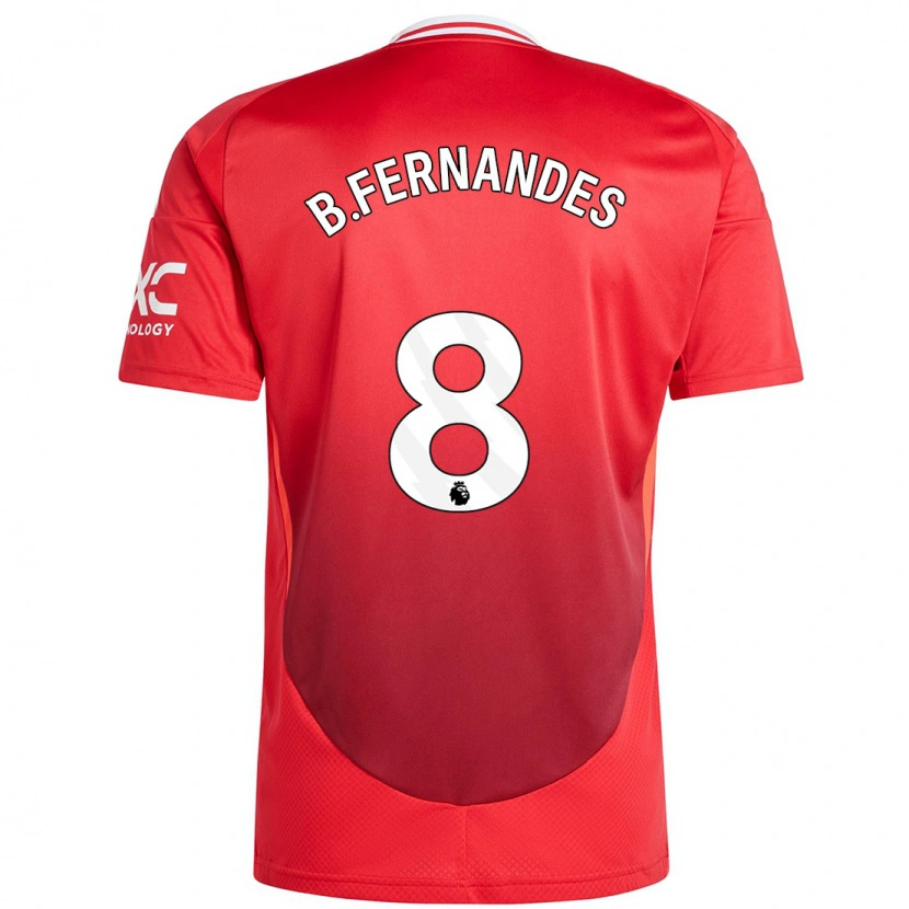 Danxen Hombre Camiseta Bruno Fernandes #8 Rojo Brillante 1ª Equipación 2024/25 La Camisa México