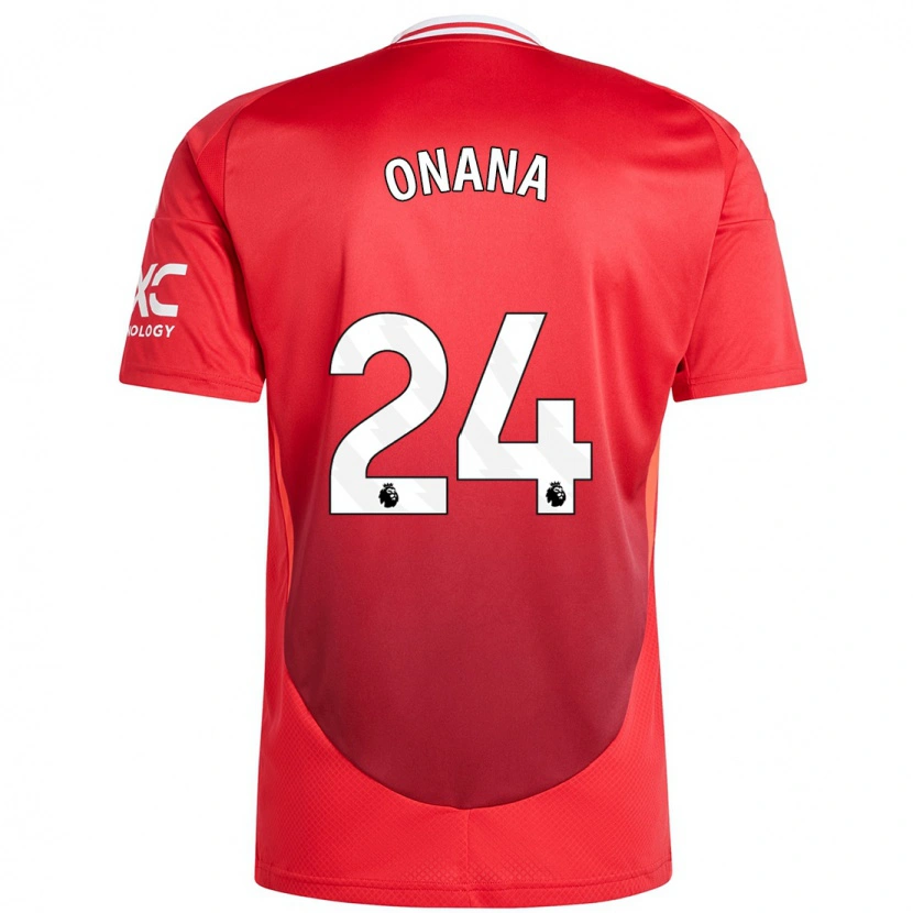 Danxen Hombre Camiseta André Onana #24 Rojo Brillante 1ª Equipación 2024/25 La Camisa México