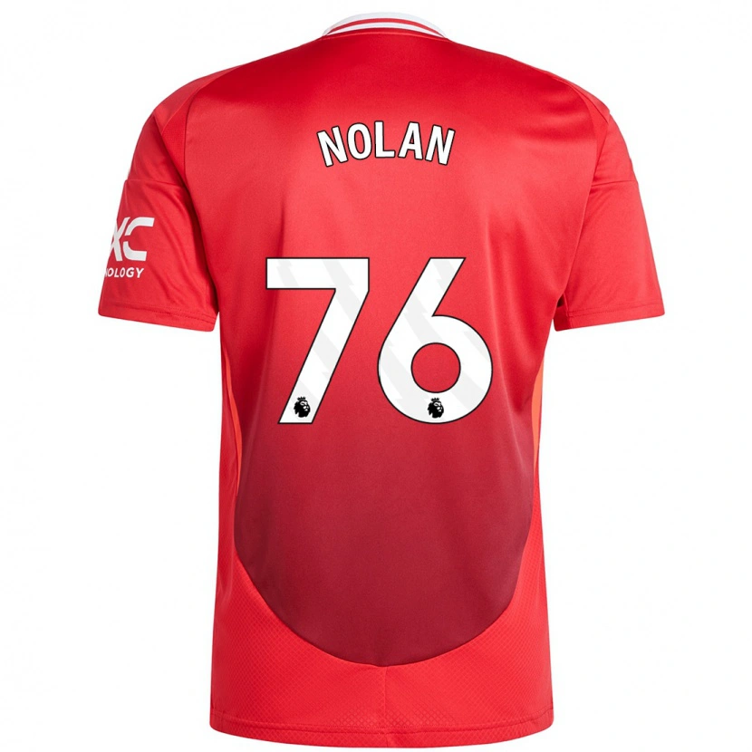 Danxen Hombre Camiseta James Nolan #76 Rojo Brillante 1ª Equipación 2024/25 La Camisa México