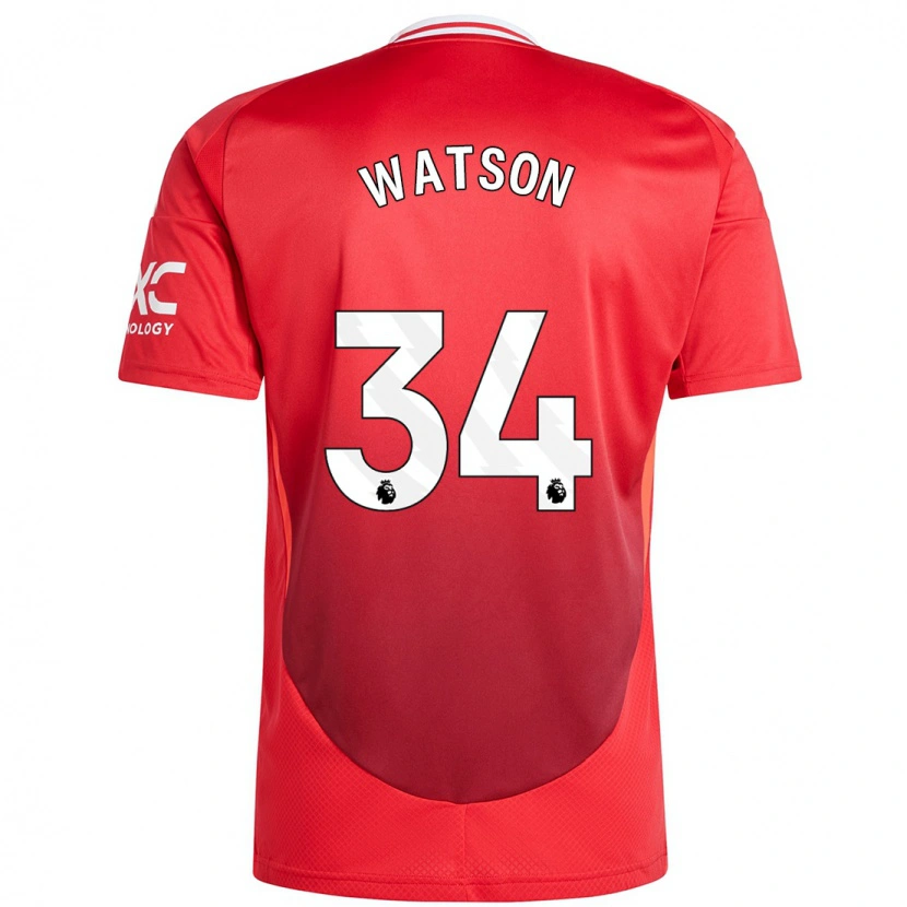 Danxen Hombre Camiseta Emma Watson #34 Rojo Brillante 1ª Equipación 2024/25 La Camisa México