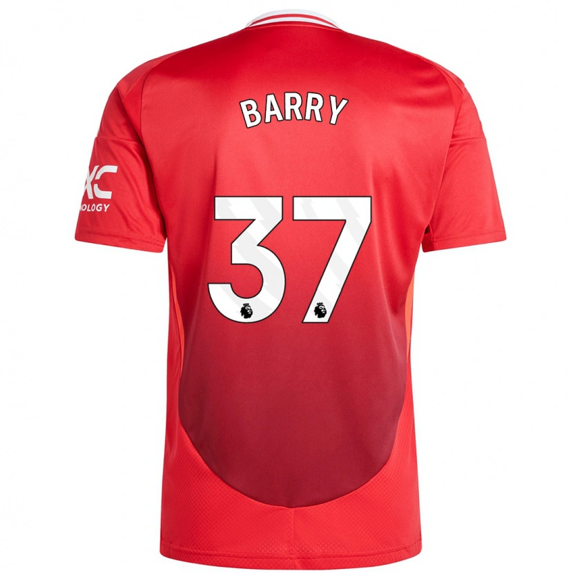 Danxen Hombre Camiseta Keira Barry #37 Rojo Brillante 1ª Equipación 2024/25 La Camisa México