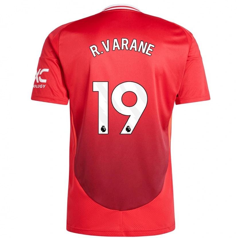 Danxen Hombre Camiseta Raphaël Varane #19 Rojo Brillante 1ª Equipación 2024/25 La Camisa México