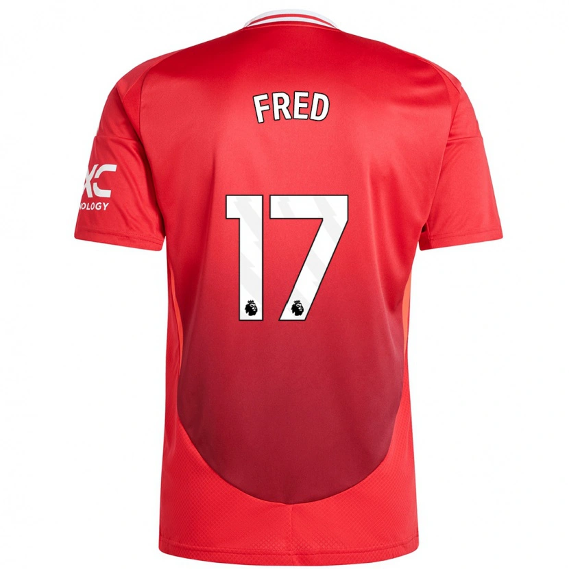 Danxen Hombre Camiseta Fred #17 Rojo Brillante 1ª Equipación 2024/25 La Camisa México