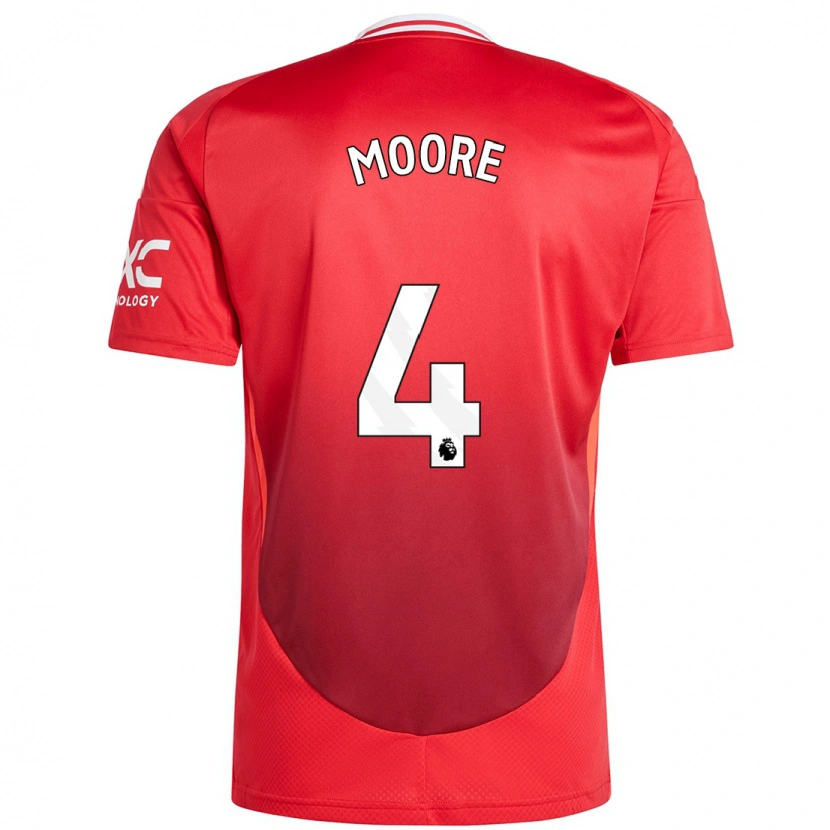 Danxen Hombre Camiseta Jade Moore #4 Rojo Brillante 1ª Equipación 2024/25 La Camisa México