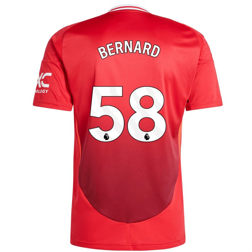 Danxen Hombre Camiseta Bernard #58 Rojo Brillante 1ª Equipación 2024/25 La Camisa México