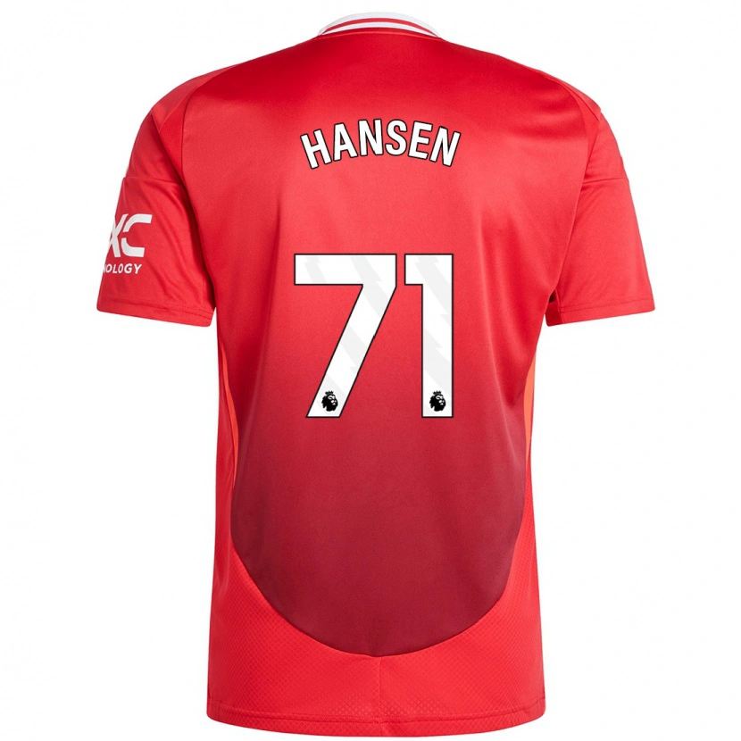 Danxen Hombre Camiseta Isak Hansen-Aaroen #71 Rojo Brillante 1ª Equipación 2024/25 La Camisa México