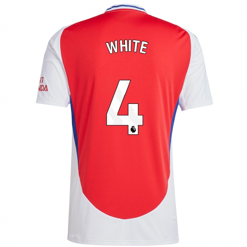 Danxen Hombre Camiseta Ben White #4 Rojo Blanco 1ª Equipación 2024/25 La Camisa México