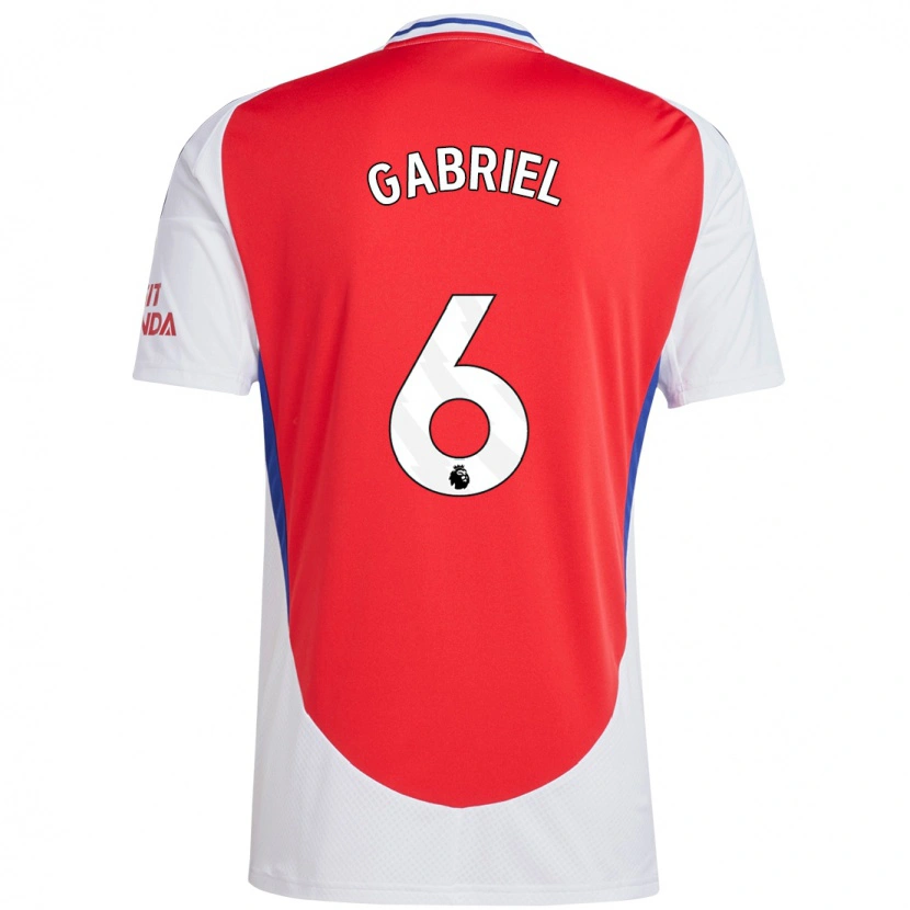 Danxen Hombre Camiseta Gabriel Magalhães #6 Rojo Blanco 1ª Equipación 2024/25 La Camisa México