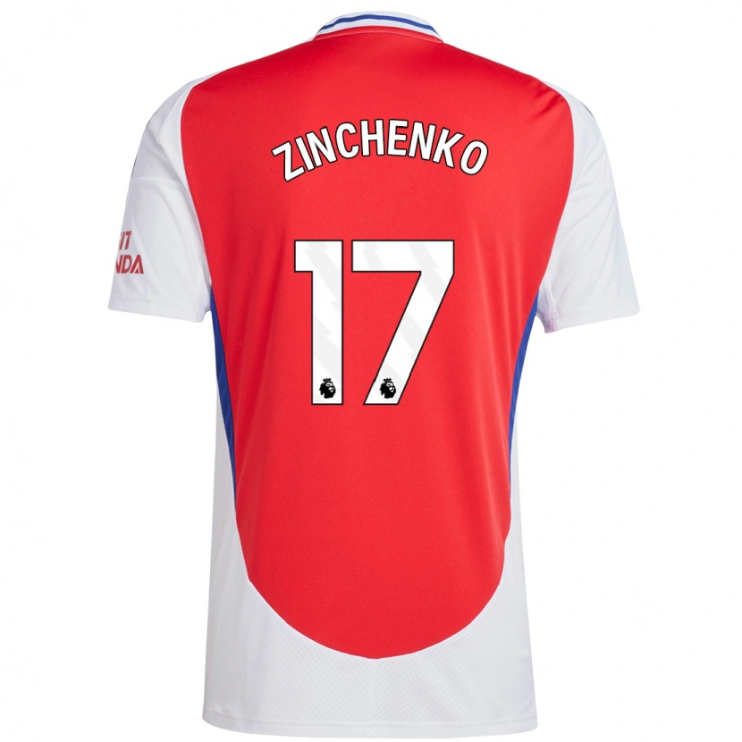 Danxen Hombre Camiseta Oleksandr Zinchenko #17 Rojo Blanco 1ª Equipación 2024/25 La Camisa México