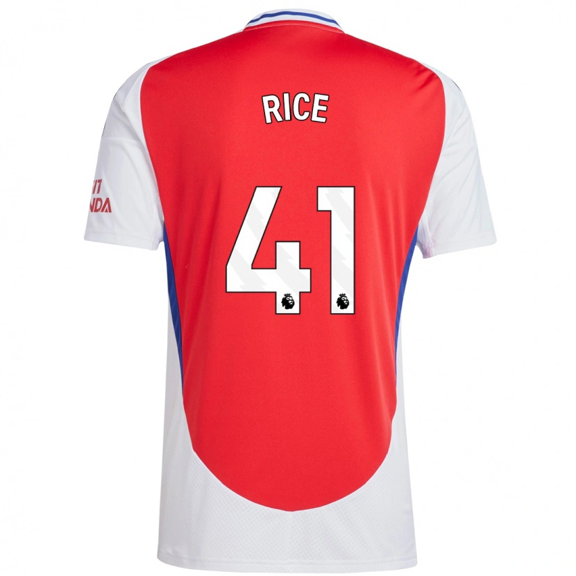 Danxen Hombre Camiseta Declan Rice #41 Rojo Blanco 1ª Equipación 2024/25 La Camisa México