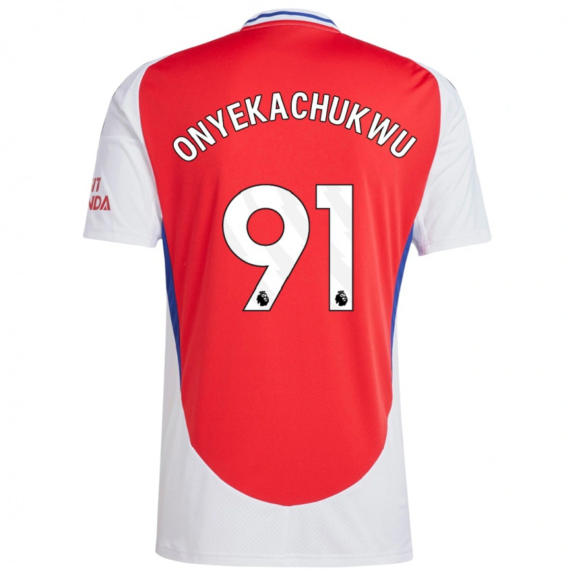Danxen Hombre Camiseta Samuel Onyekachukwu #91 Rojo Blanco 1ª Equipación 2024/25 La Camisa México