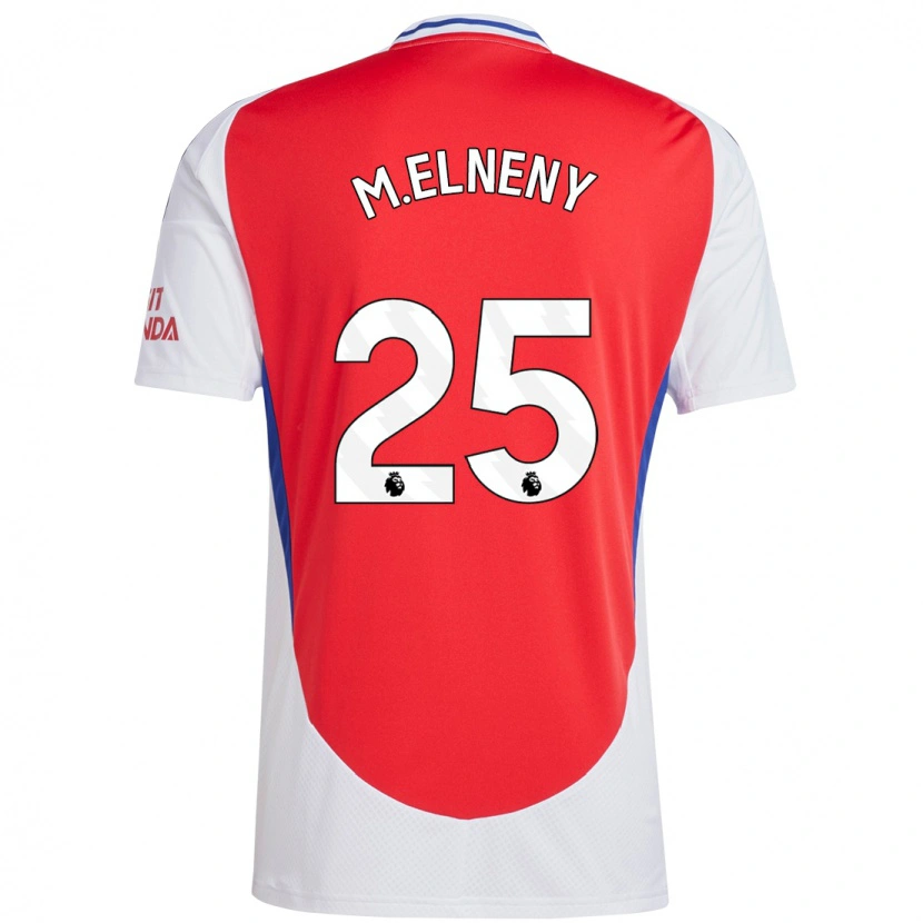 Danxen Hombre Camiseta Mohamed Elneny #25 Rojo Blanco 1ª Equipación 2024/25 La Camisa México