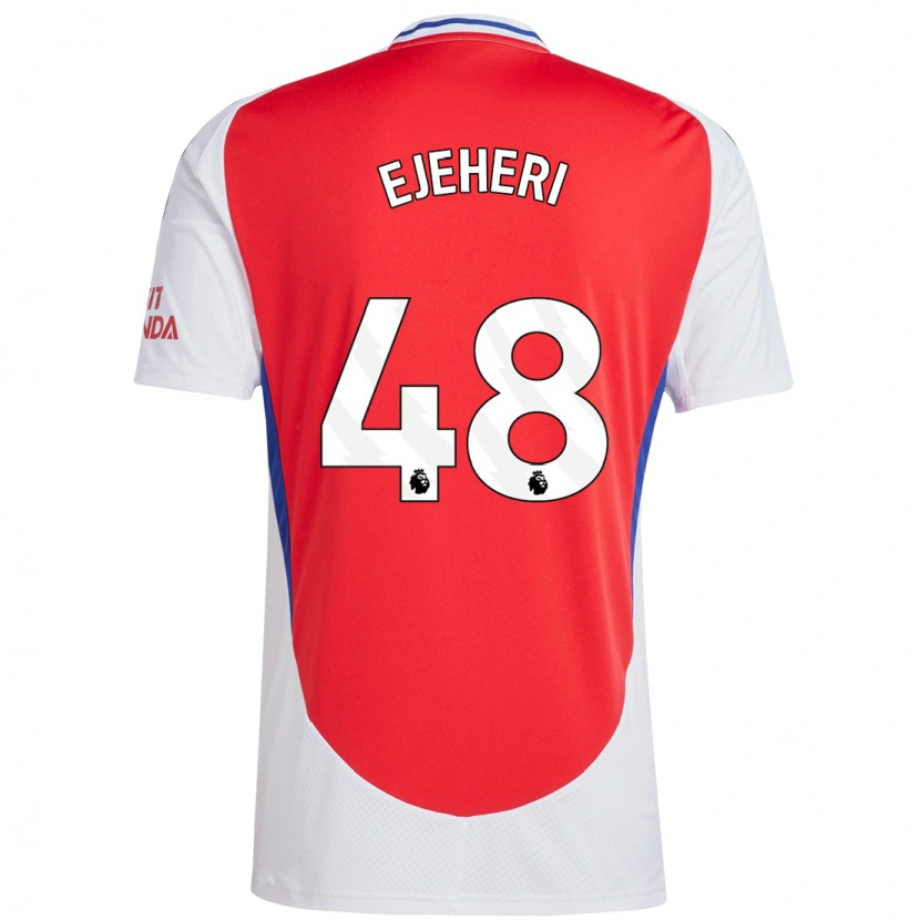 Danxen Hombre Camiseta Ovie Ejeheri #48 Rojo Blanco 1ª Equipación 2024/25 La Camisa México