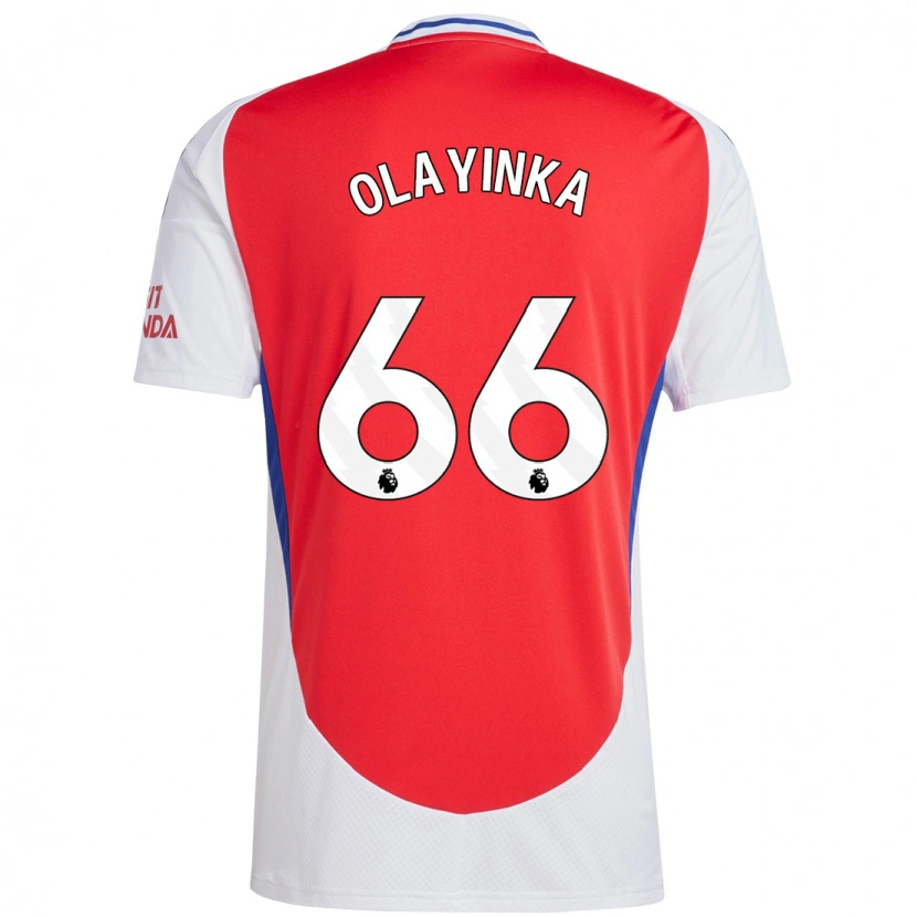 Danxen Hombre Camiseta James Olayinka #66 Rojo Blanco 1ª Equipación 2024/25 La Camisa México
