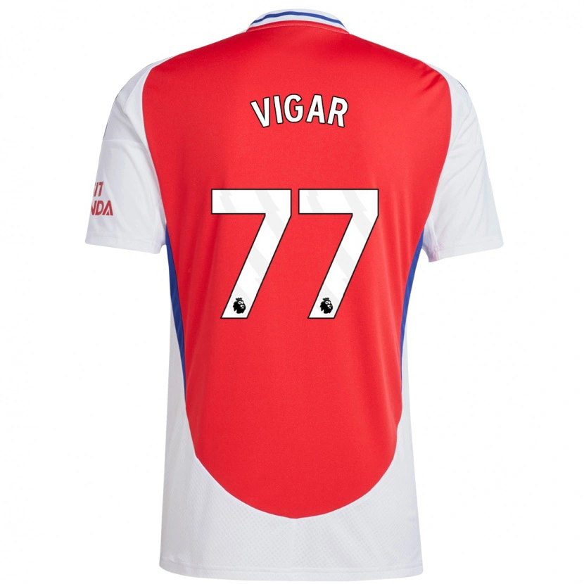Danxen Hombre Camiseta Billy Vigar #77 Rojo Blanco 1ª Equipación 2024/25 La Camisa México