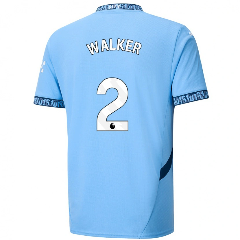Danxen Hombre Camiseta Kyle Walker #2 Azul Marino 1ª Equipación 2024/25 La Camisa México