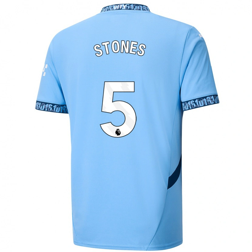 Danxen Hombre Camiseta John Stones #5 Azul Marino 1ª Equipación 2024/25 La Camisa México