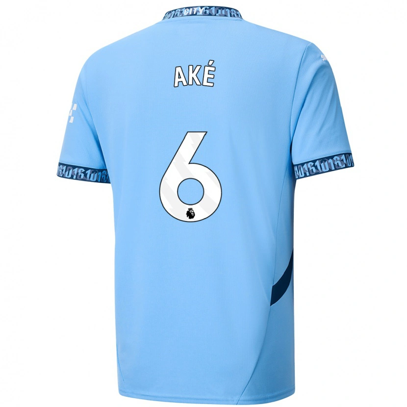 Danxen Hombre Camiseta Nathan Aké #6 Azul Marino 1ª Equipación 2024/25 La Camisa México