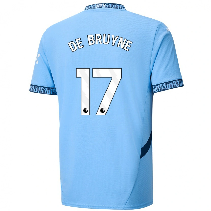 Danxen Hombre Camiseta Kevin De Bruyne #17 Azul Marino 1ª Equipación 2024/25 La Camisa México