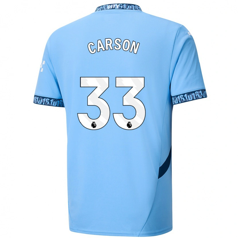 Danxen Hombre Camiseta Scott Carson #33 Azul Marino 1ª Equipación 2024/25 La Camisa México