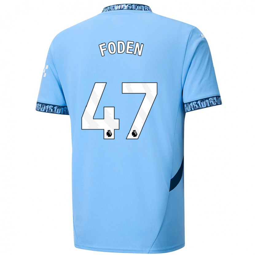 Danxen Hombre Camiseta Phil Foden #47 Azul Marino 1ª Equipación 2024/25 La Camisa México